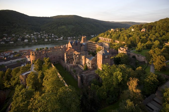 Vista área do castelo de Heidelberg