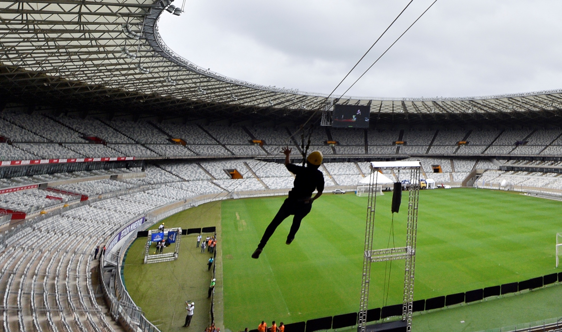 Estádio Mineirão recebe tirolesa que passa por cima do gramado