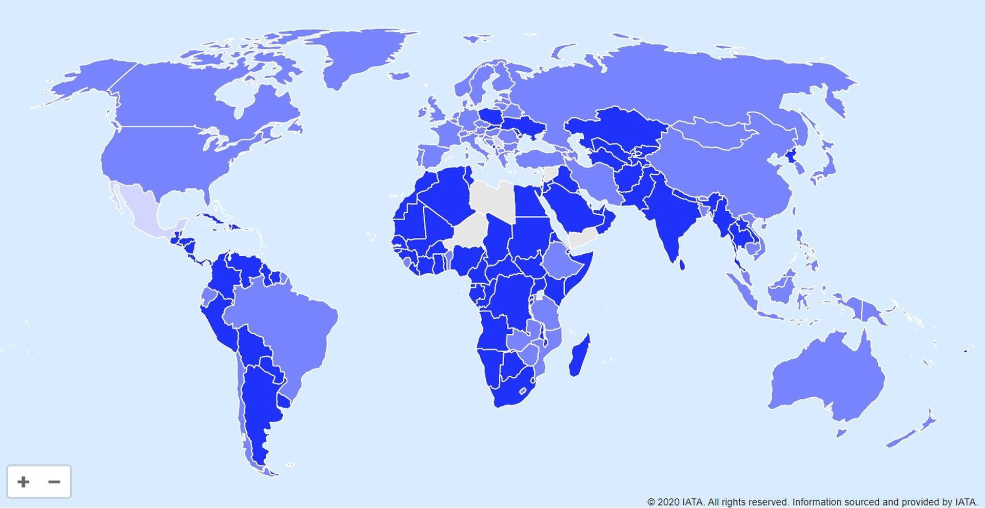 Mapa interativo mostra atuais restrições de viagem em 220 países